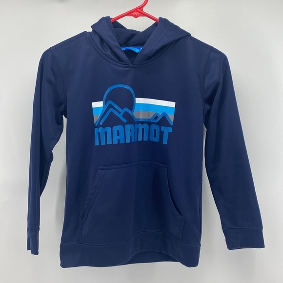 Marmot Other - Marmot blue graphic hoodie Gorpcore outdoor hiking camping bonfire warm